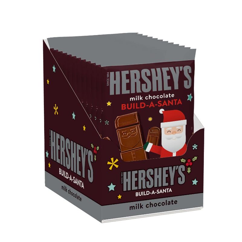 Photo 1 of HERSHEY'S Build-A-Santa Milk Chocolate Candy, Holiday, 4 oz, Bar (Pack of 12)