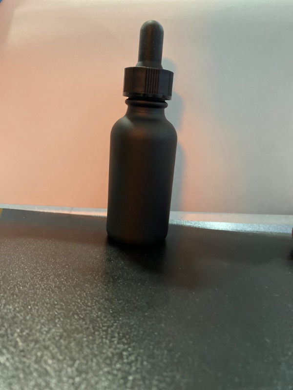 Photo 1 of  1oz Black Coated Glass UV Resistant Eye Dropper Bottles 