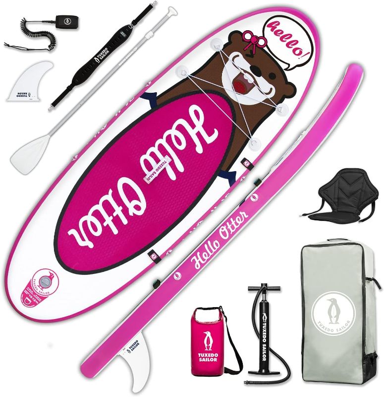 Photo 1 of Tuxedo Sailor Inflatable Paddle Board Inflatable SUP Inflatable Stand Up Paddle Board Kids Paddle Board with Paddle Board Accessories for Fishing Yoga Tourism Surfing and Racing
