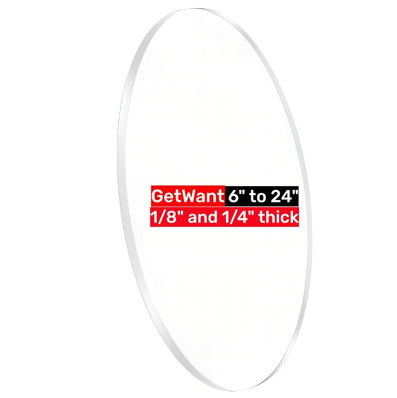Photo 1 of GetWant 1/4" Thick Clear Round Plexiglass Sheet 16" Diameter Acrylic Board for Signs, Table Tops, Skylight, Windows Glass Alternative, Backdrops, DIY Crafts, Light Project - Best Round Acrylic Blanks
