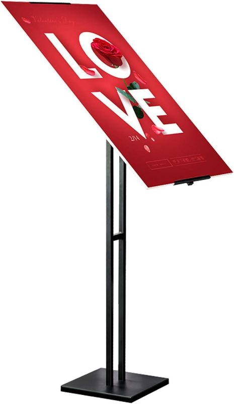 Photo 1 of Single-Side KT Board Sign Stand Adjustable Poster Stand Heavy Duty Floor Advertising Stand Display Iron Sign Holder (Without Board),Black