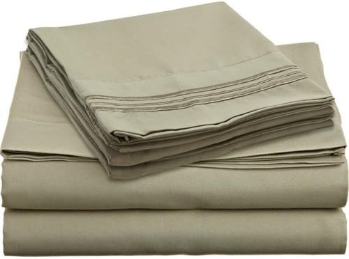 Photo 1 of Royal Collection 1800 Count 4 PCS Set Luxury Hotel Quality Bed Sheets Super Silky Soft Deluxe (Sage Green, King)
