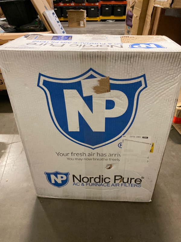 Photo 3 of Nordic Pure 20x20x4 (19_1/2 x 19_1/2 x 3_5/8) Pleated Air Filter MERV 12 Plus Carbon 2 Pack
