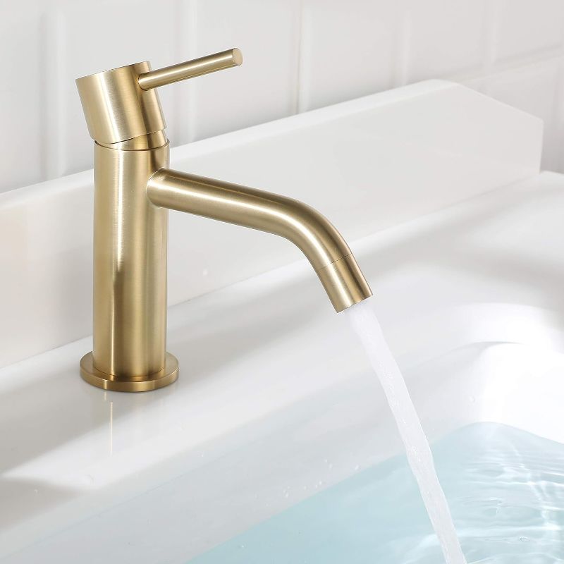 Photo 1 of Brushed Gold Single Handle Bathroom Sink Faucet NEW