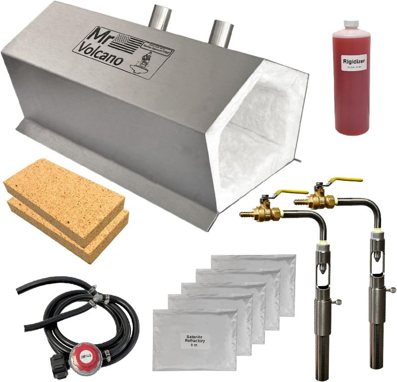 Photo 1 of Mr Volcano Hero 2 - Portable Propane Forge (Complete Kit - Now with Superwool XTRA) MADE IN USA (Stainless Steel) Double Burner Artist Hobby Knife Making Tool Making Farrier Blacksmith
