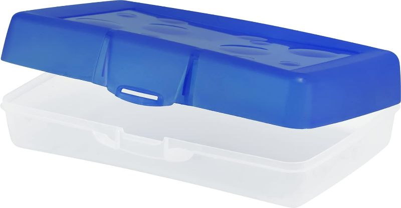 Photo 1 of 6 Pack Storex Pencil Case, 8.38 x 5.63 x 2.5 Inches, Opaque Blue NEW 