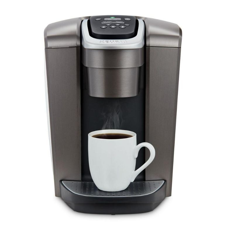 Photo 1 of Keurig K-Elite Brushed Slate Single Serve Coffee Maker with Temperature Control, Grey
