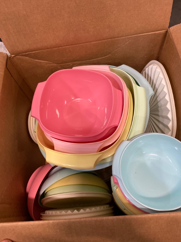 Photo 2 of Tupperware Heritage Collection 36 Piece Food Storage Container Set in Vintage Colors- Dishwasher Safe & BPA Free - (18 containers + 18 lids) 36 piece set
