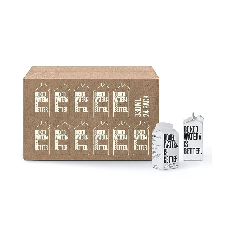Photo 1 of Boxed Water 11.2 oz. (24 Pack) – Purified Drinking Water in 92% Plant- Based Boxes – 100% Recyclable, BPA-Free, Refillable/Reusable Cartons – More Sustainable than Plastic Bottled Water, Mini Kids Water
