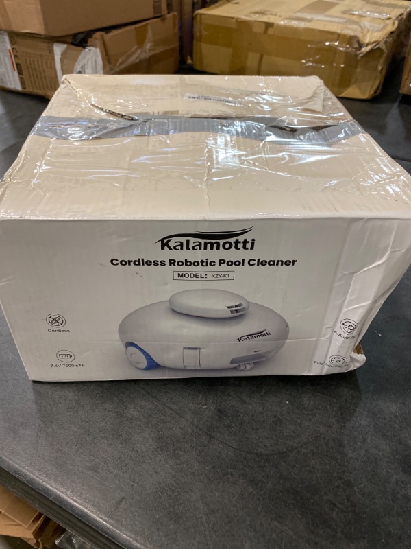 Photo 3 of Kalamotti Cordless Robotic Pool Cleaner - Pool Vacuum for Above Ground Pools Powerful Suction Rechargeable Battery, Lasts 140 Mins, Built-in Water Sensor Technology for Pool Surface Up to 630 Sq.Ft
