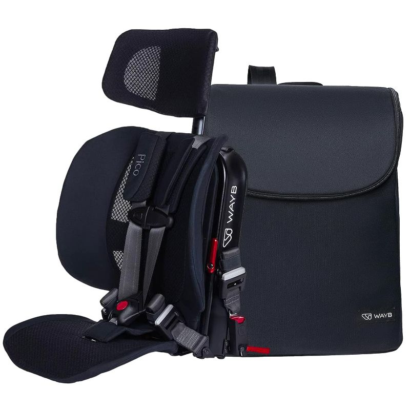 Photo 1 of WAYB Pico Travel Car Seat with Premium Carrying Bag, Cup Holder, and Seat Protector - Lightweight, Portable, Foldable - Perfect for Airplanes, Rideshares, and Road Trips