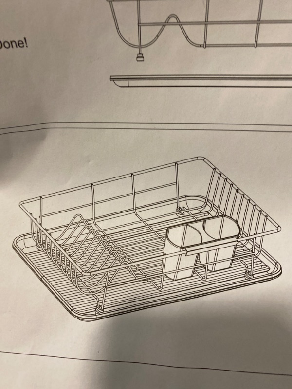 Photo 2 of Dish Drying Rack, Rust-Resistant Dish Rack with Drainboard and Utensil Holder for Kitchen Counter Cabinet, Black
