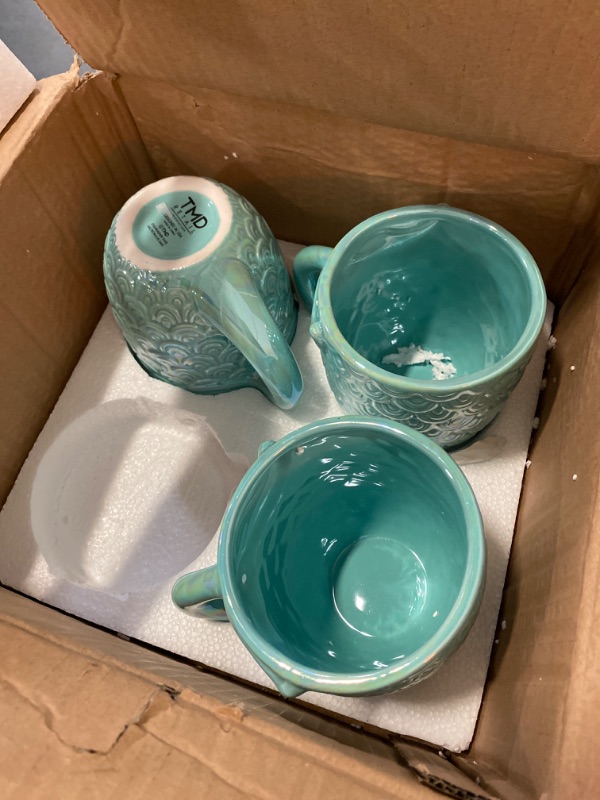 Photo 3 of 3 Pack Retail Iridescent Mermaid Ceramic Mug - 24 oz - Cute Coffee Mug Gift for Anyone