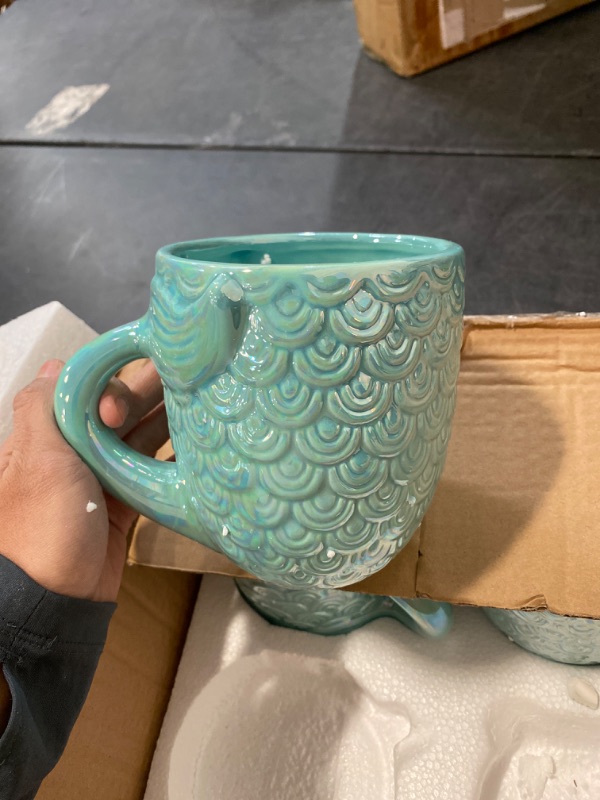 Photo 2 of 3 Pack Retail Iridescent Mermaid Ceramic Mug - 24 oz - Cute Coffee Mug Gift for Anyone
