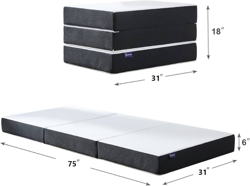 Photo 2 of SECRETLAND Twin Gel Memory Foam folding Mattress 