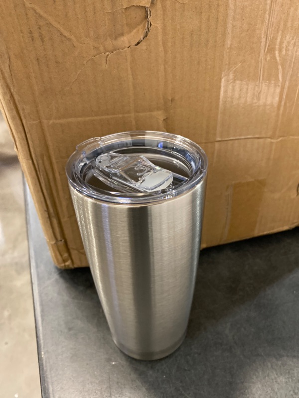 Photo 2 of 2 Piece Stainless Steel Insulated Barrel Shaped 20 Ounce Travel Tumbler Hot or Cold Coffee Mug Cup 