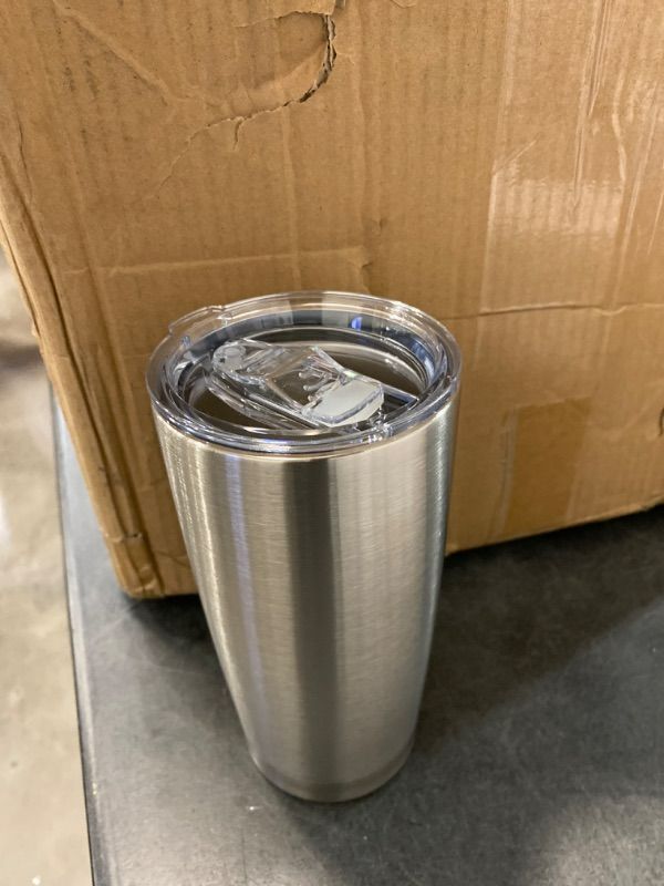 Photo 2 of 2 Piece Stainless Steel Insulated Barrel Shaped 20 Ounce Travel Tumbler Hot or Cold Coffee Mug Cup  NEW