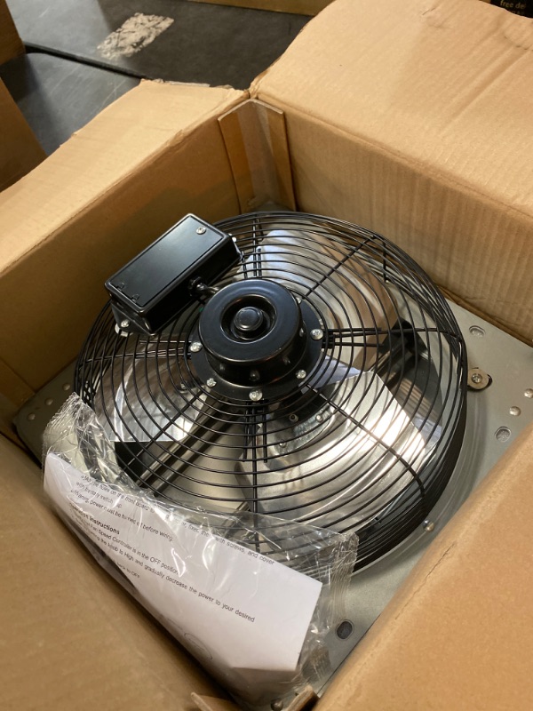 Photo 2 of KEN BROWN 12 Inch Variable Shutter Exhaust Fan Wall Mounted With Speed Controller 1800CFM For Garages And Shops,Greenhouse,Attic Ventilation Fan With Speed Control