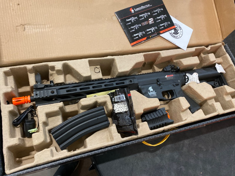Photo 2 of Lancer Tactical Gen 2 Airsoft M4 SPR Interceptor AEG Polymer - Electric Full/Semi-Auto, 1000 Rounds Bag of 0.20g BBS, Battery& Charger Included
