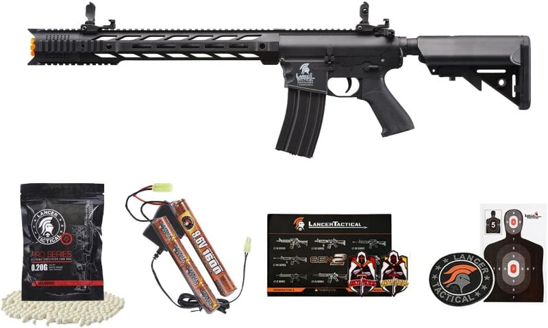 Photo 1 of Lancer Tactical Gen 2 Airsoft M4 SPR Interceptor AEG Polymer - Electric Full/Semi-Auto, 1000 Rounds Bag of 0.20g BBS, Battery& Charger Included
