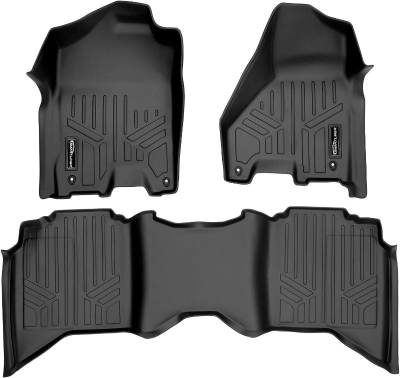 Photo 1 of MAXLINER Custom Floor Mats Set (Both Rows 1pc) Black Compatible with 2019-2022 Ram 2500/3500 Crew Cab with 1st / 2nd Row Bench Seat
