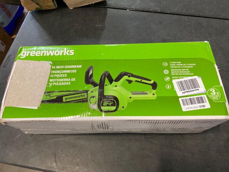 Photo 3 of Greenworks 24V 12 in. Brushless Chainsaw 