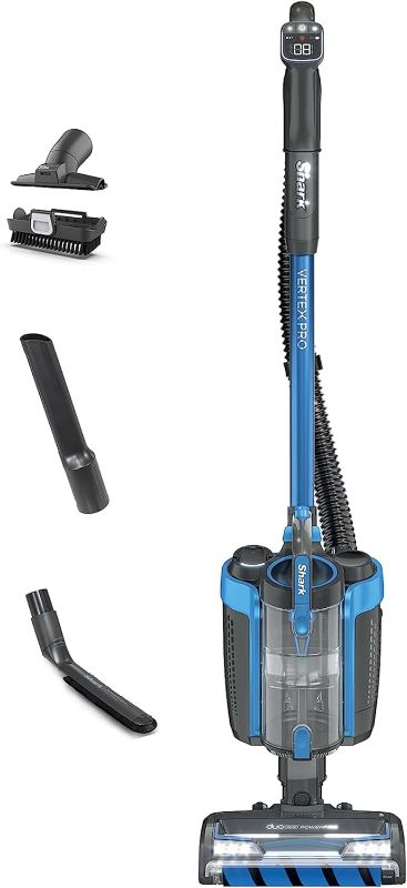 Photo 1 of Shark ICZ362H Vertex Pro Powered Lift-Away Cordless Vacuum with IQ Display, DuoClean PowerFins, Includes Crevice Tool, Pet Multi-Tool & Anti-Allergen Dusting Brush, 60min Runtime, Electric Blue
