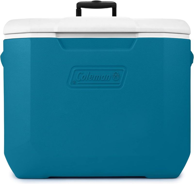 Photo 1 of Coleman Chiller Series 60qt Wheeled Portable Cooler, Insulated Hard Cooler with Ice Retention & Heavy-Duty Wheels & Handle, Great for Camping, Tailgating, Beach, Picnic, Groceries, Boating & More
