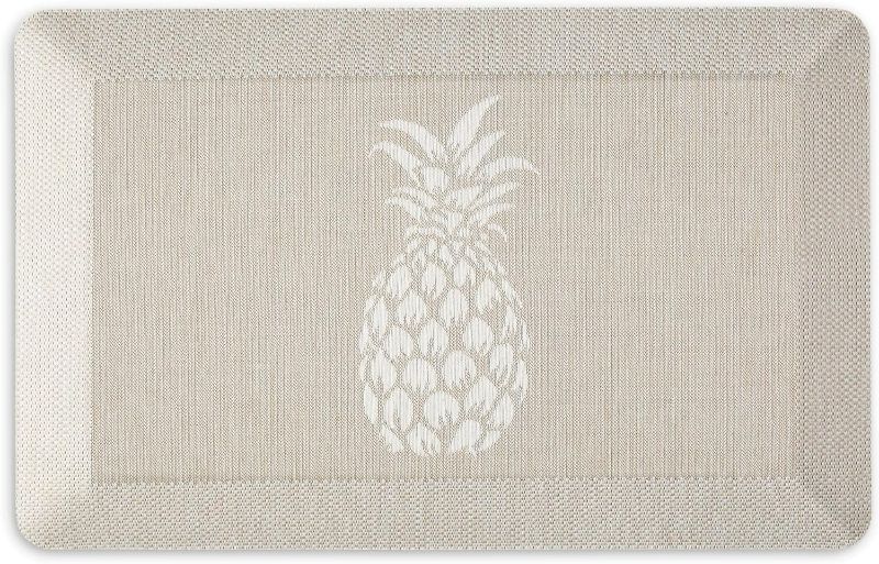 Photo 1 of Martha Stewart Aloha Modern Pineapple Anti-Fatigue Air-Infused Kitchen Mat, Beige, 19.6"x32"
