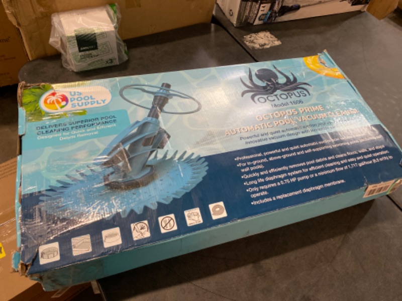 Photo 1 of U.S. Pool Supply Octopus Prime Automatic Pool Vacuum Cleaner & Hose Set - Powerful Suction That Removes Swimming Pool Debris, Cleans Floors, Walls, Steps - Quiet Fast Cleaning Side Climbing Sweeper
