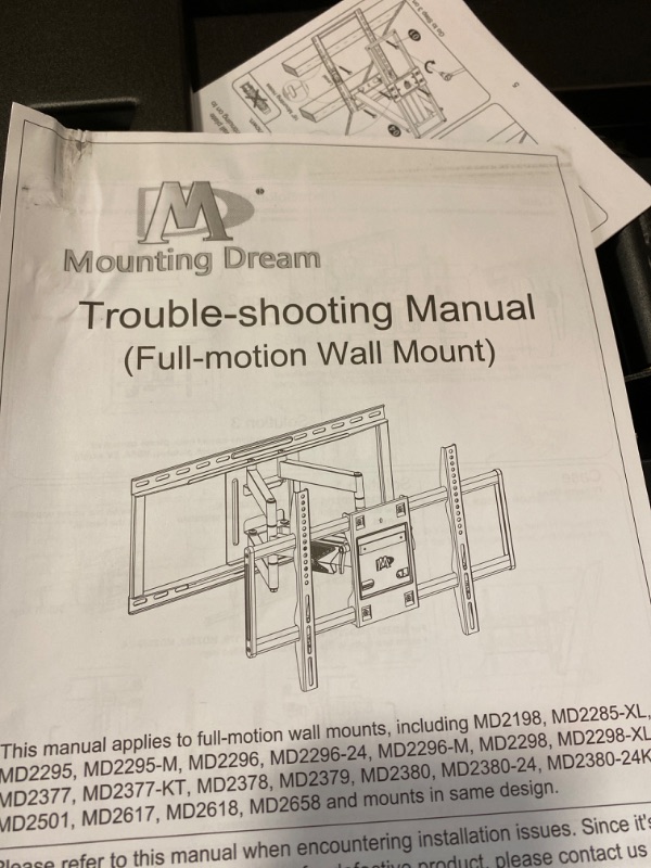 Photo 2 of Mounting Dream UL Listed TV Wall Mount Bracket for Most 42-90 Inch TVs, Full Motion TV Mount with Articulating Arms, Max VESA 600x400mm and 132 lbs, Fits 16", 18", 24" Studs, 
