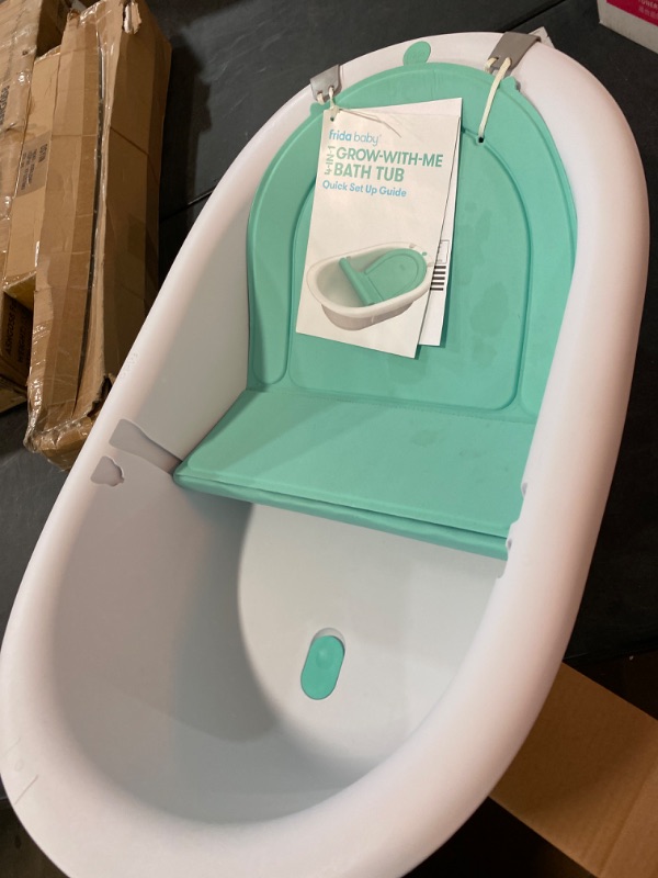 Photo 2 of Frida Baby 4-in-1 Grow-with-Me Bath Tub| Transforms Infant Bathtub to Toddler Bath Seat with Backrest for Assisted Sitting in Tub