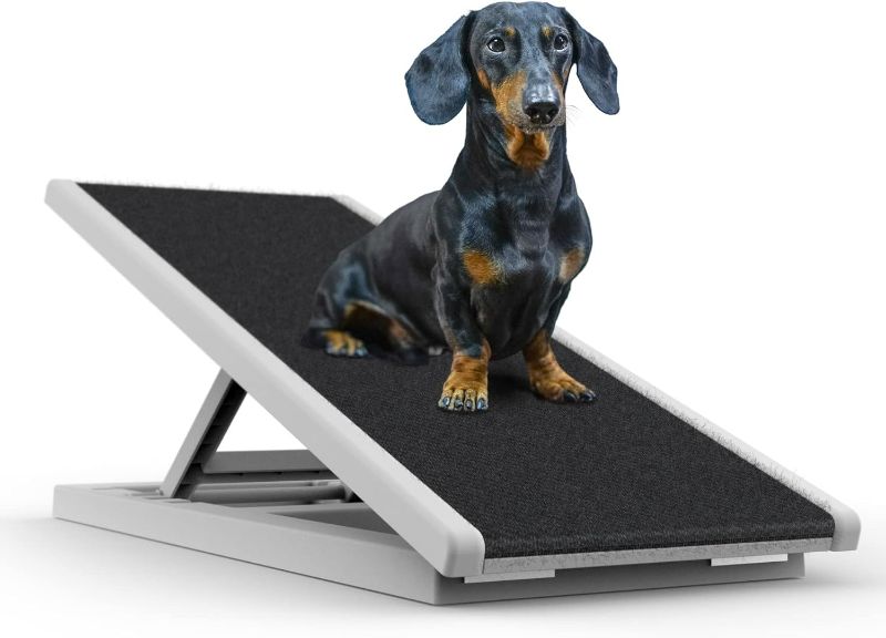 Photo 1 of Gliard Dog Stairs, Dog Ramps Pet Stairs - Folding Ramp Height Adjustable for High Beds, Sofa, Car Supports up to 120 lbs (33x13") 