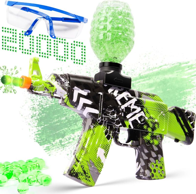 Photo 1 of CAISSA Electric with Gel Ball Blaster, AKM-47 Eco-Friendly Gel Ball Blaster Automatic, for Outdoor Activities - Shooting Team Game, Ages 12+, Green