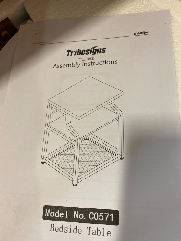 Photo 2 of Tribesigns Industrial Nightstands, Side End Bedside Table Living Room with Storage Shelves for Small Space in Bedroom and Balcony, Stable Metal Frame, Rustic Brown (1PC)

