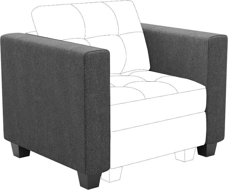 Photo 1 of Belffin Armrest Module for Modular Sectional Sofa Couch Side Armrest for Sectional Modular Sofa Fabric Dark Grey