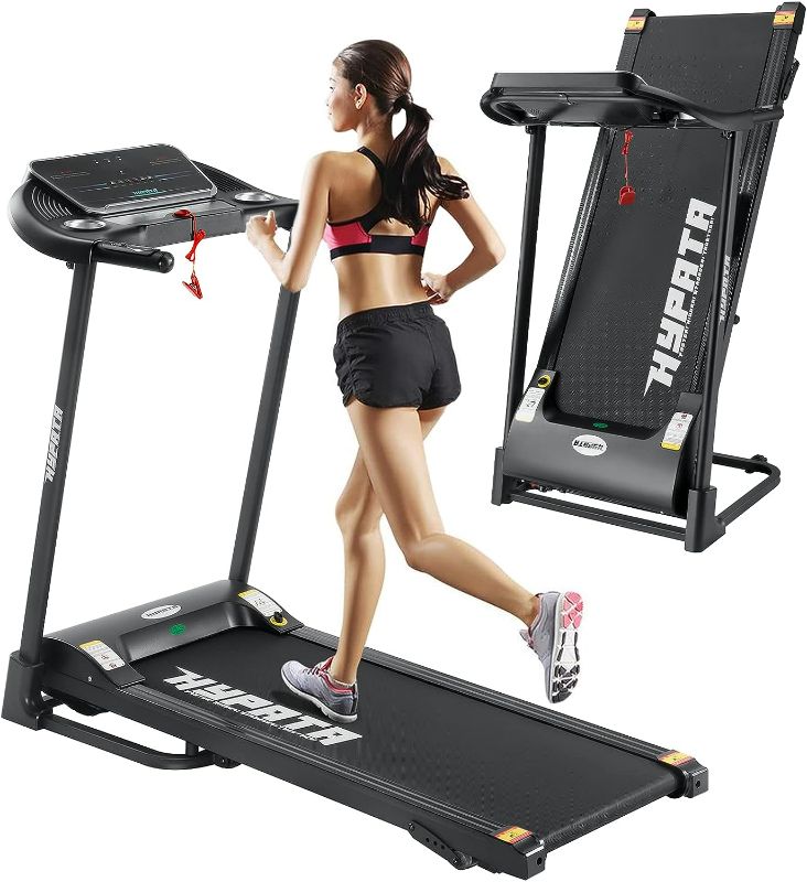Photo 1 of HYPATA Treadmill 300 lb Capacity,Max 2.5 HP Folding Treadmills for Running and Walking Jogging Exercise with 12 Preset Programs, 300 LBS Weight Capacity, Easy Assembly for Home Use
