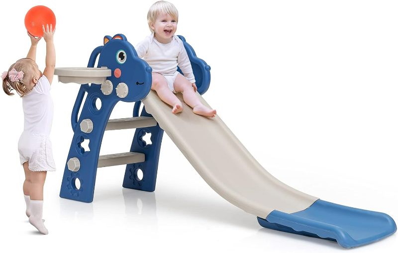 Photo 1 of BABY Slide for Kids, Toddler Slide Climber Set for Indoor Outdoor, Freestanding Baby Game Slide with Extra Long Slipping Slope\ (Blue)