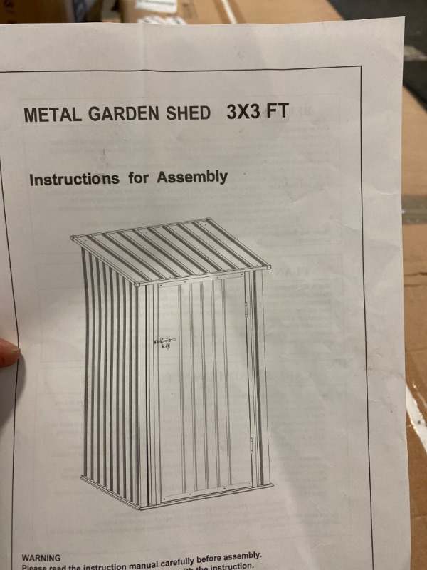 Photo 1 of Outsunny 3.3' x 3.4' Lean-to Garden Storage Shed, Small Outdoor Galvanized Steel Tool House with Lockable Door for Patio, Backyard, Lawn, Gray
