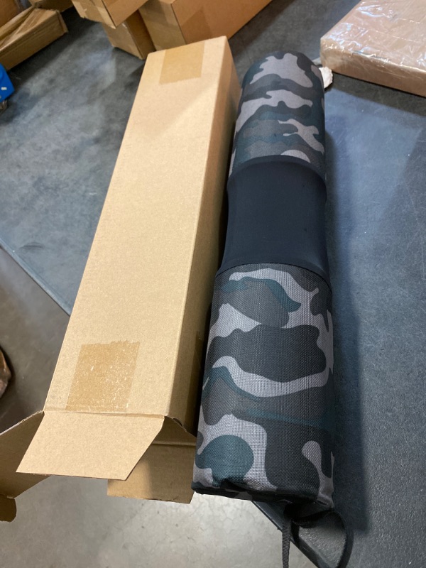 Photo 2 of Barbell Pad for Hip Thrust with Fastening Cloth and Carry Bag, Squat Bar Pad with Closure, Neck & Shoulder Squat Cushion Bar Padding for Hip Thrusts - Fits All Standard and Olympic Bars (Camouflage gray)
