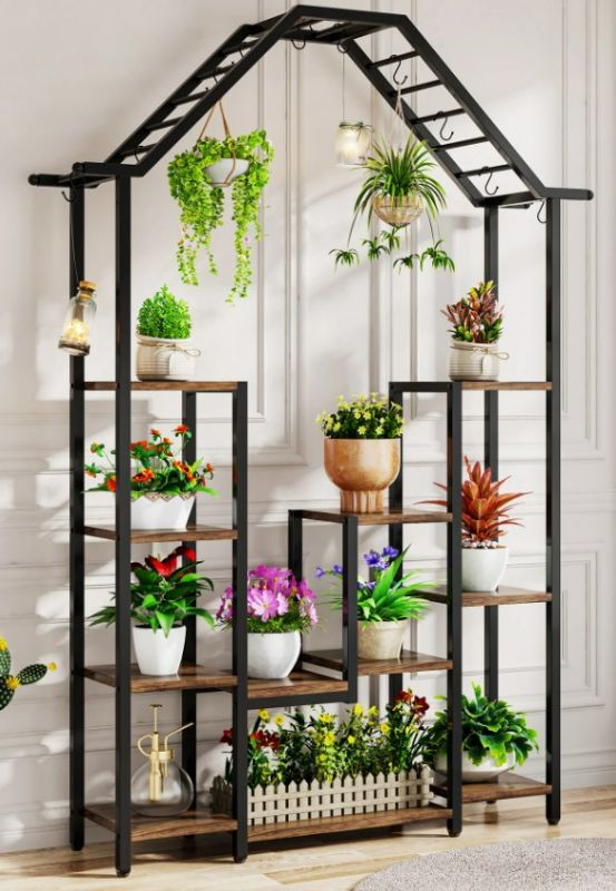 Photo 1 of 11-Tier Plant Stand with 10 S-Hooks, 71.3" Plant Rack Flower Stand NEW 
