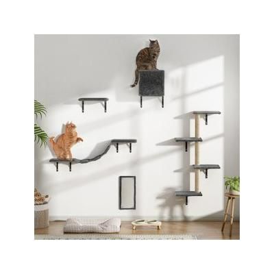 Photo 1 of Coziwow Wall Mounted Shelves Set Cat Tree, Gray, 5-Pack
