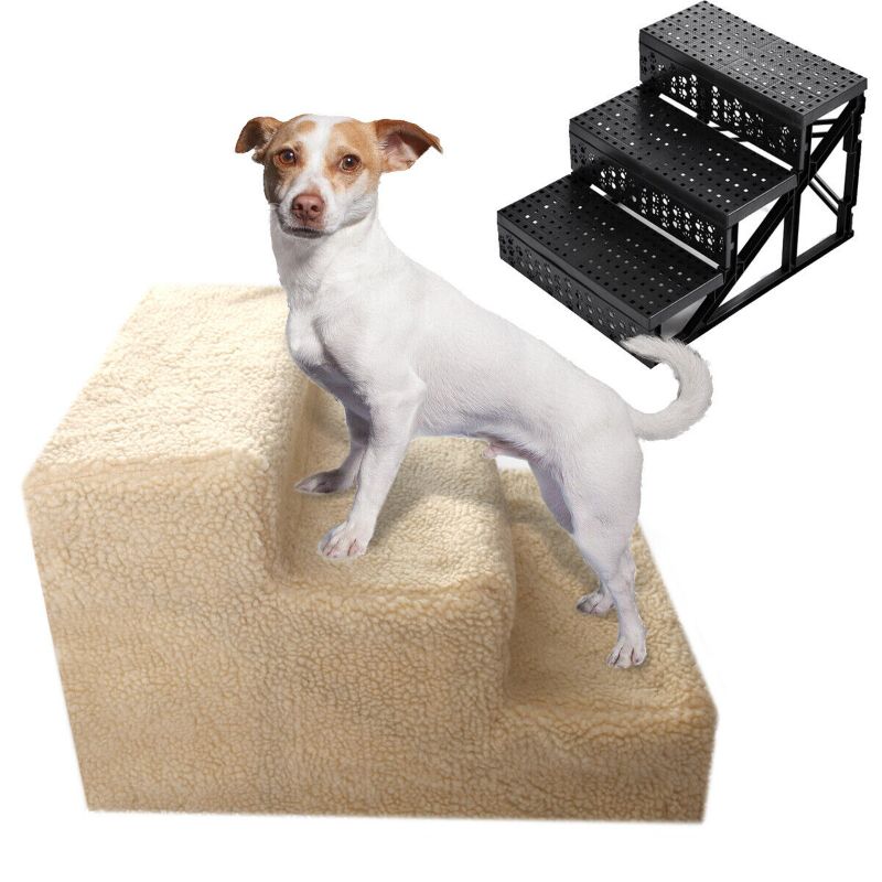 Photo 1 of Pet Stairs 3 Non-slip Steps Dog Cat Puppy Ladder for High Bed W/Washable Cover
