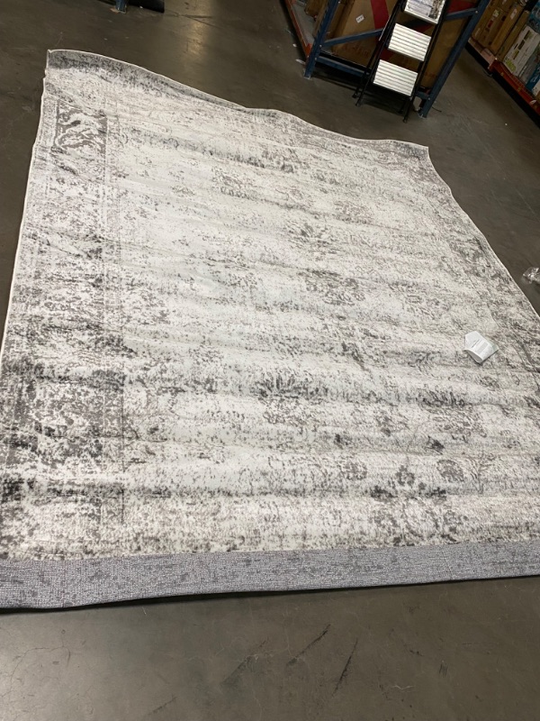 Photo 2 of Unique Loom Sofia Collection Area Rug - Casino (9' x 12' Rectangle, Gray)
