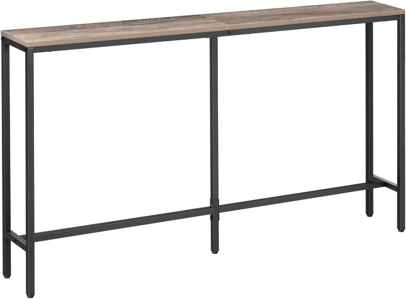 Photo 1 of ALLOSWELL Console Table, Narrow Sofa Table, 55.1 Inches Entryway Table, Industrial Sofa Table, Side Table, for Hallway, Living Room, Bedroom, Sturdy and Stable, Easy to Assemble, Rustic Brown 
