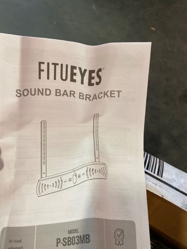 Photo 1 of FITUEYES Wall Sound Bar Mount for Universal Soundbar Mounting Bracket for Most Sound Bars Up to 22 Lbs, 2 Installation Design