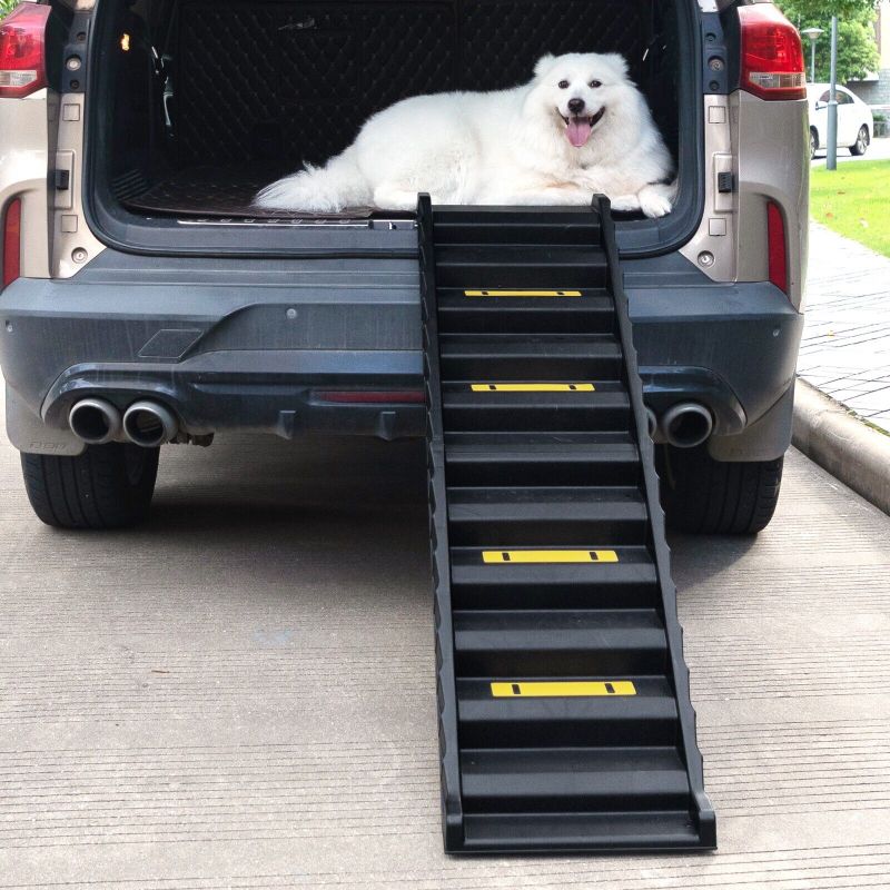 Photo 1 of COZIWOW 61"L Portable Dog Car Ramps Folding High Traction Pet Stair for Vehicles
