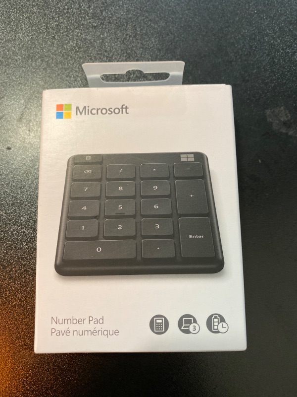 Photo 2 of Microsoft Number Pad - Matte Black. Standalone Number Pad for Numeric Input. Wireless, Bluetooth 18-Key Number Pad with Up To 24 Months Battery Life
