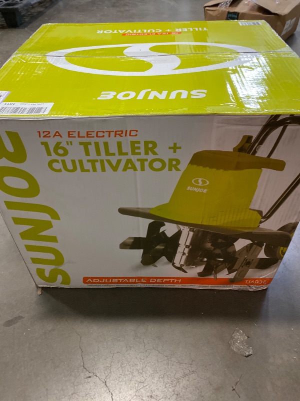 Photo 3 of Sun Joe TJ603E 16-Inch 12-Amp Electric Tiller and Cultivator , Green
