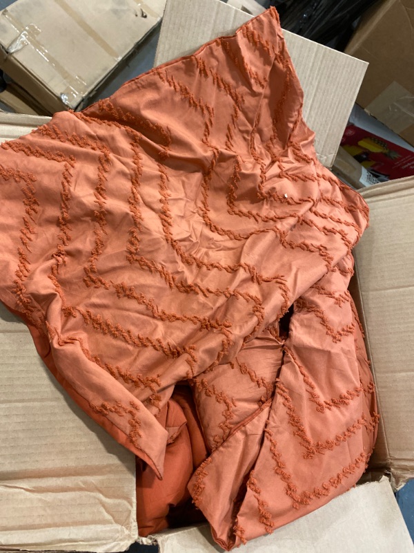Photo 2 of SLEEPBELLA King Size Comforter Set Burnt Orange, Lightweight Bedding Comforters & Sets for King Bed, Terracotta Boho Bedding for All Seasons
